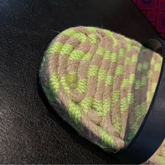 Tory Burch Green Striped Espadrille Sandals - Picture 5 of 7